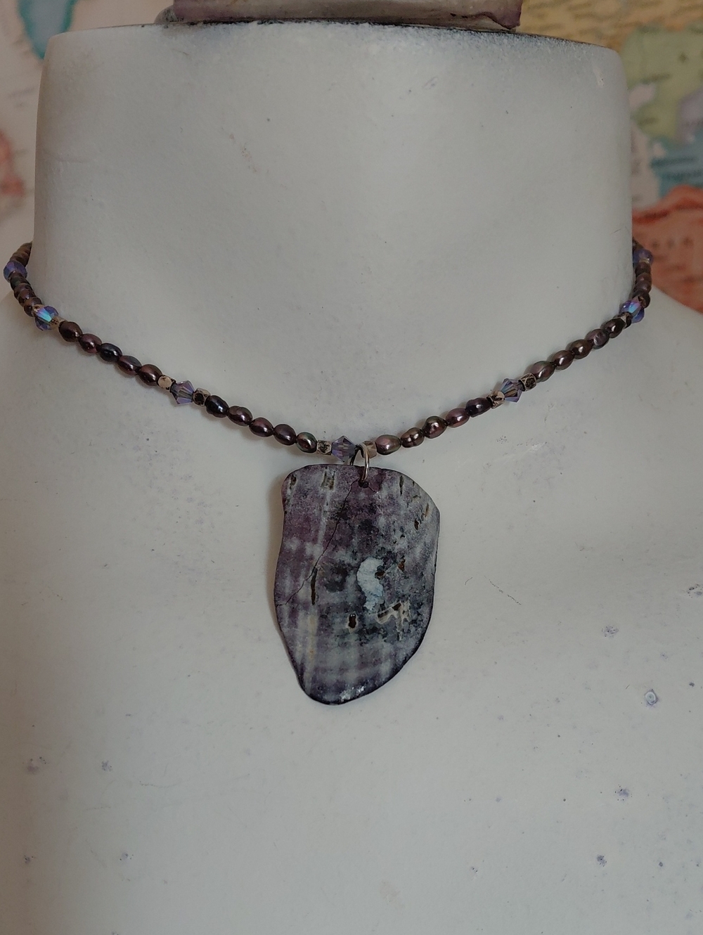 Handcrafted Purple Shell Pendant Necklace - Women's Jewelry